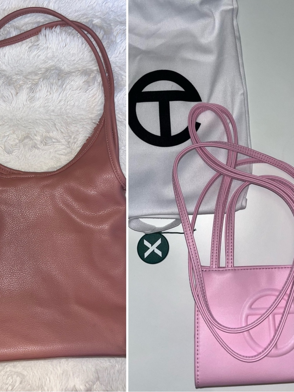 ✨NWT Telfar Light Pink Mini Shopping Bag with Long Straps +BONUS FREE BAG BUNDLE